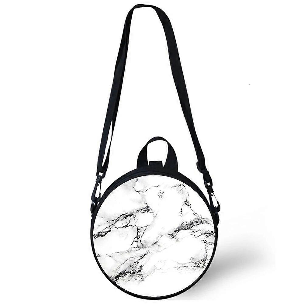 Marble Stone Printed Mini Round Messenger Bag