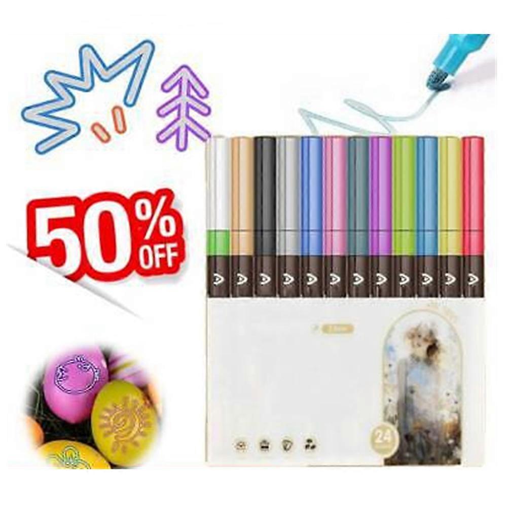 Marker Pen for Highlight, Dual-Line Highlighter Glitter Gel Sparkle Markers