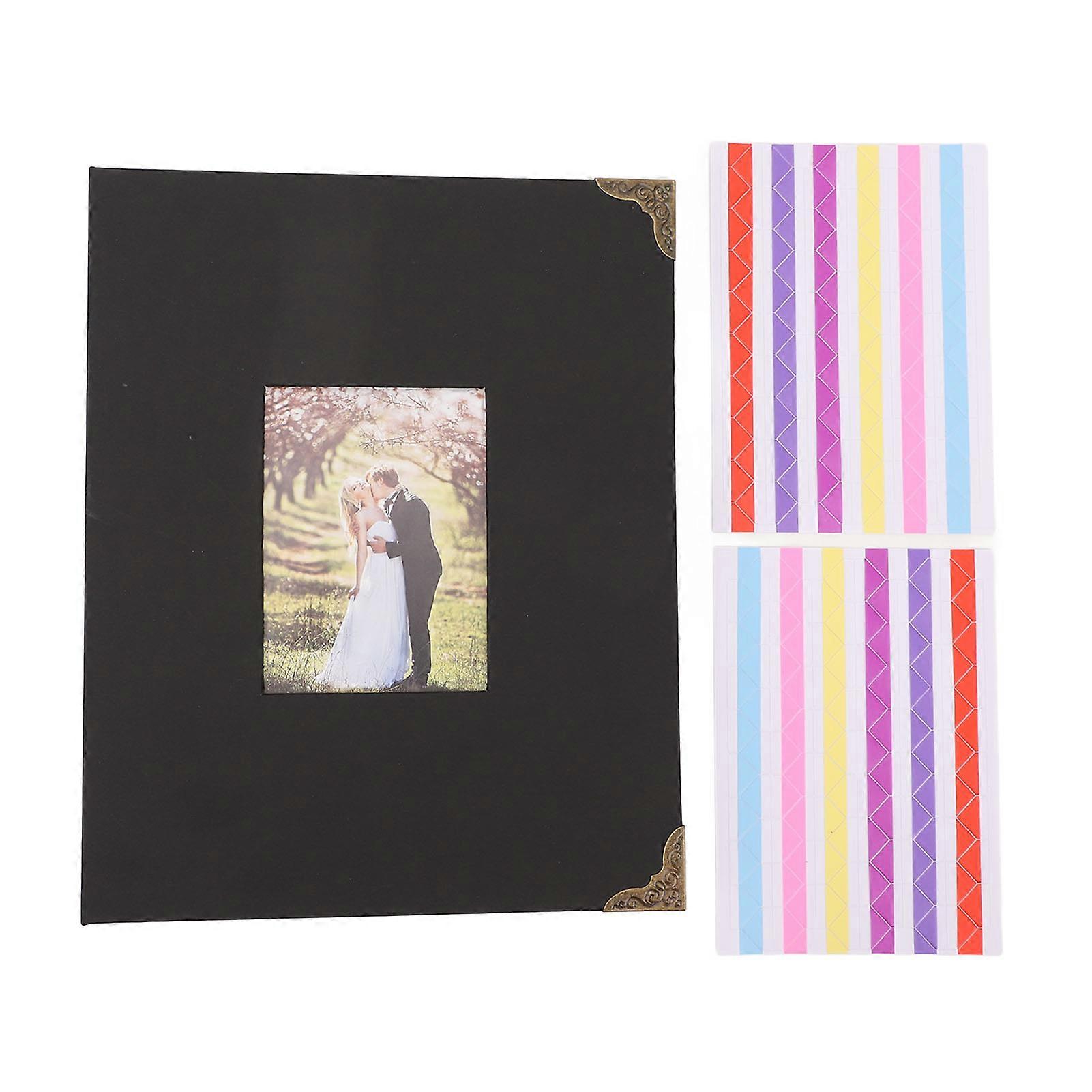Baby Photo Album with Front Window Baby Photo Keepsake DIY Black Inner Page Scrapbooking Baby Memory Book Black