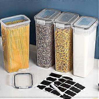 Set 10 Contenitori Alimentari SVKLHY Con Coperchi - 2Qt E 4Qt, NSF, Trasparenti, Impilabili, Con Etichette