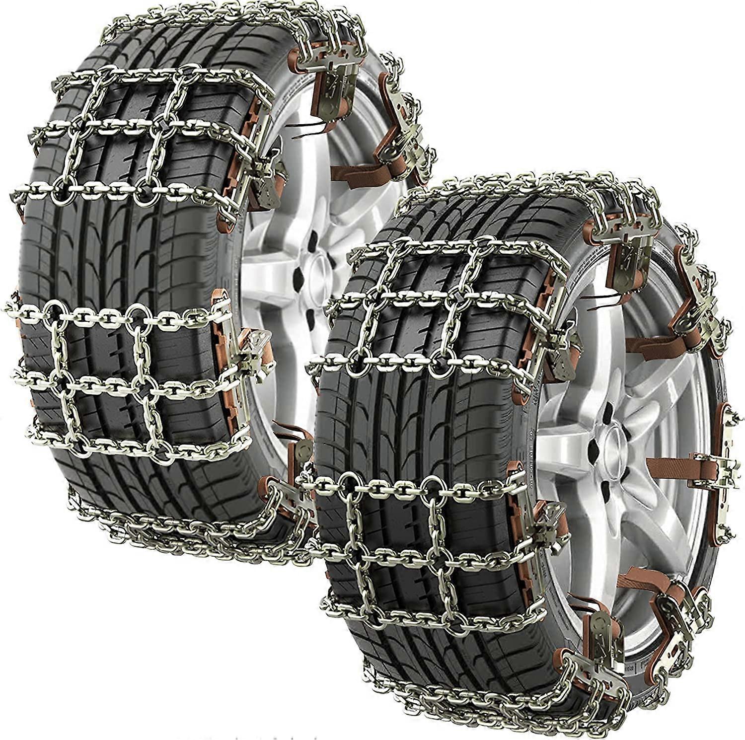 Automatic Snow Chain, Easy Grip Snow Chain, Quick Universal Quad Utility Snow Car Chain (12pc, 165-205 mm)