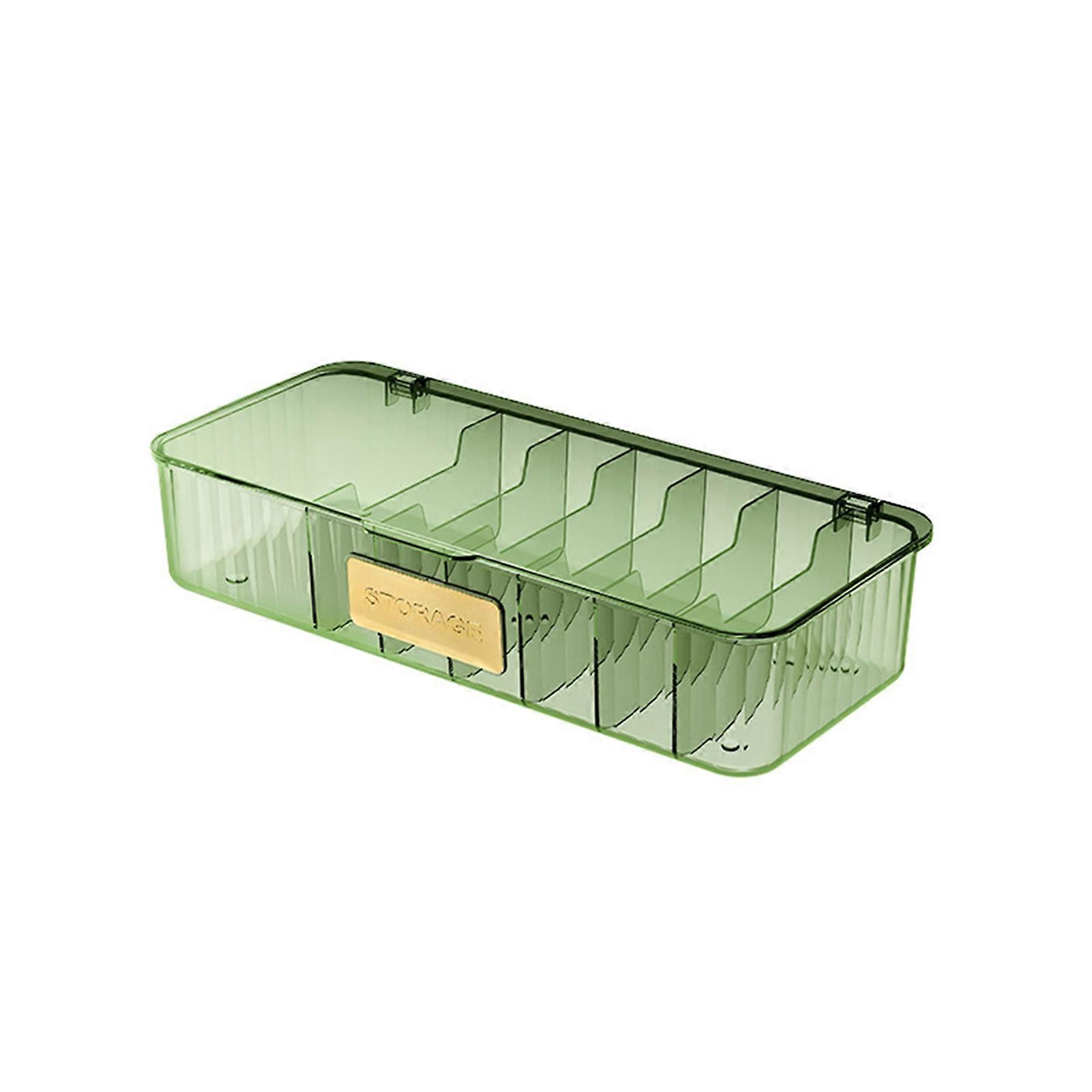 7 Grids Cable Storage Box with Cover Transparent Dust-proof Dressing Table Earphone Line Organizer Case for Household KAESI