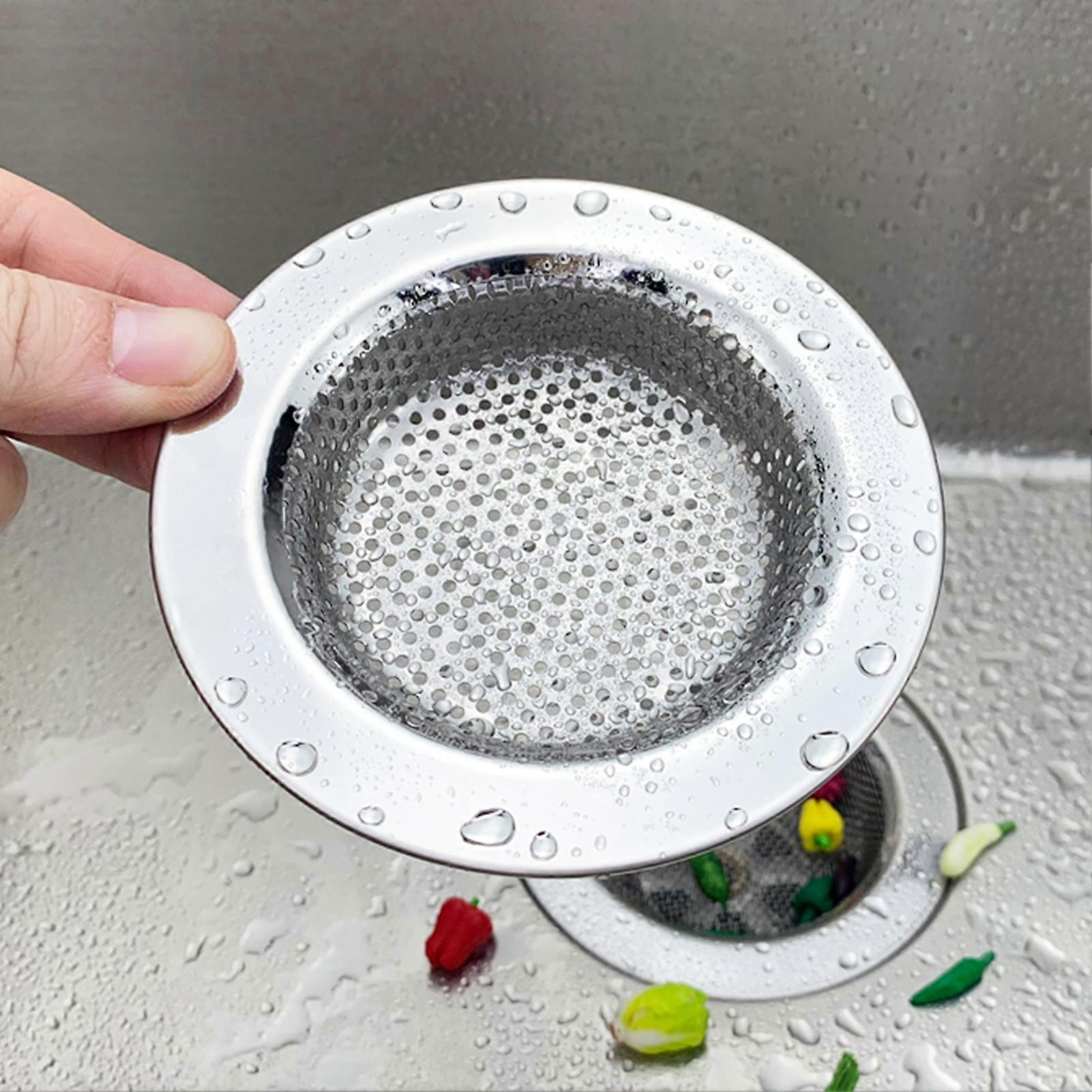 Sink Strainer 1.5mm Fine Hole Widen Edge Stainless Steel Household Kitchen Food Waste Sink Drain Basket for Daily Life KAESI