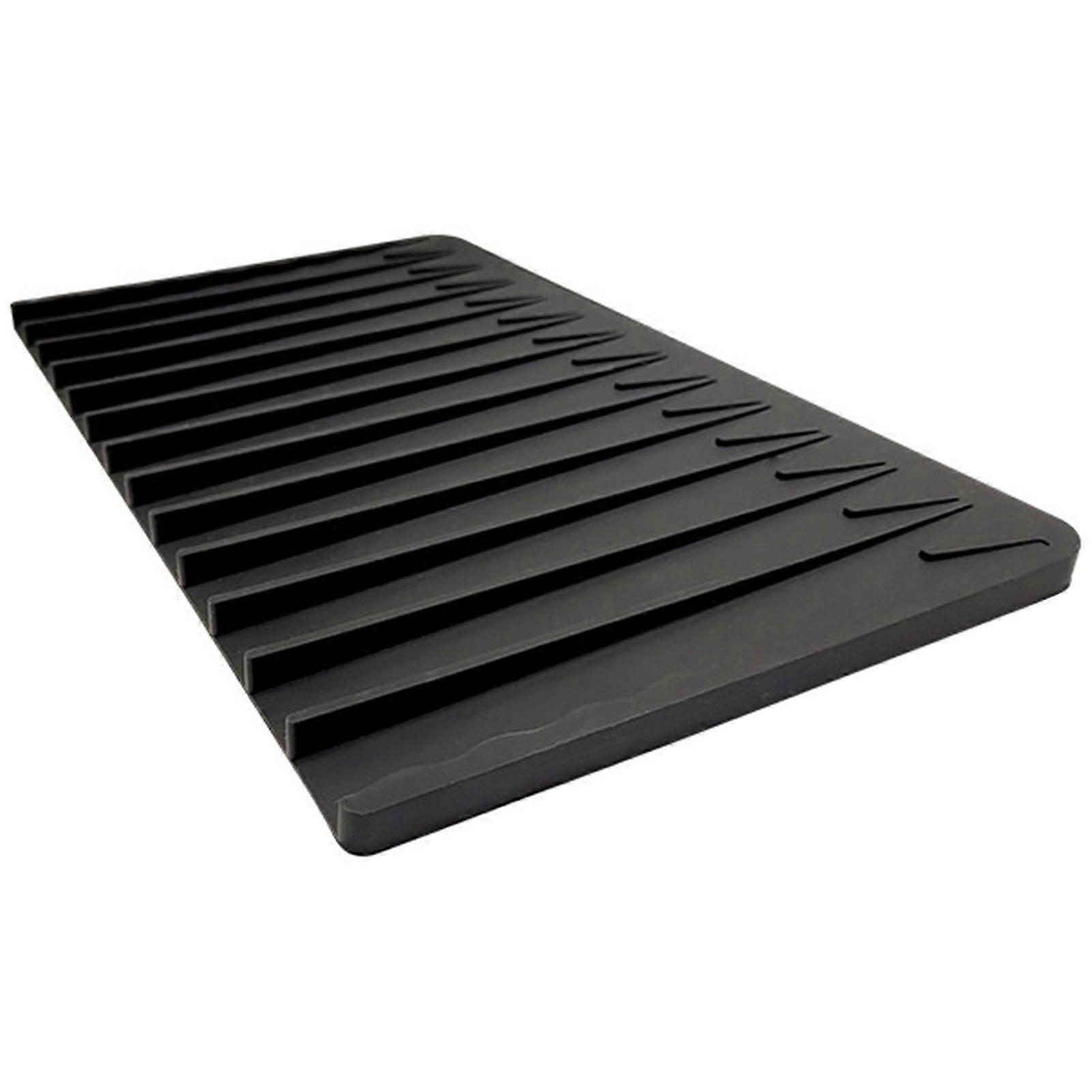 Drain Pad High Waterproof Oilproof Built-in Ramp Silicone Solid Color Dish Cup Draining Mat Kitchen Accessories for Daily Use KAESI