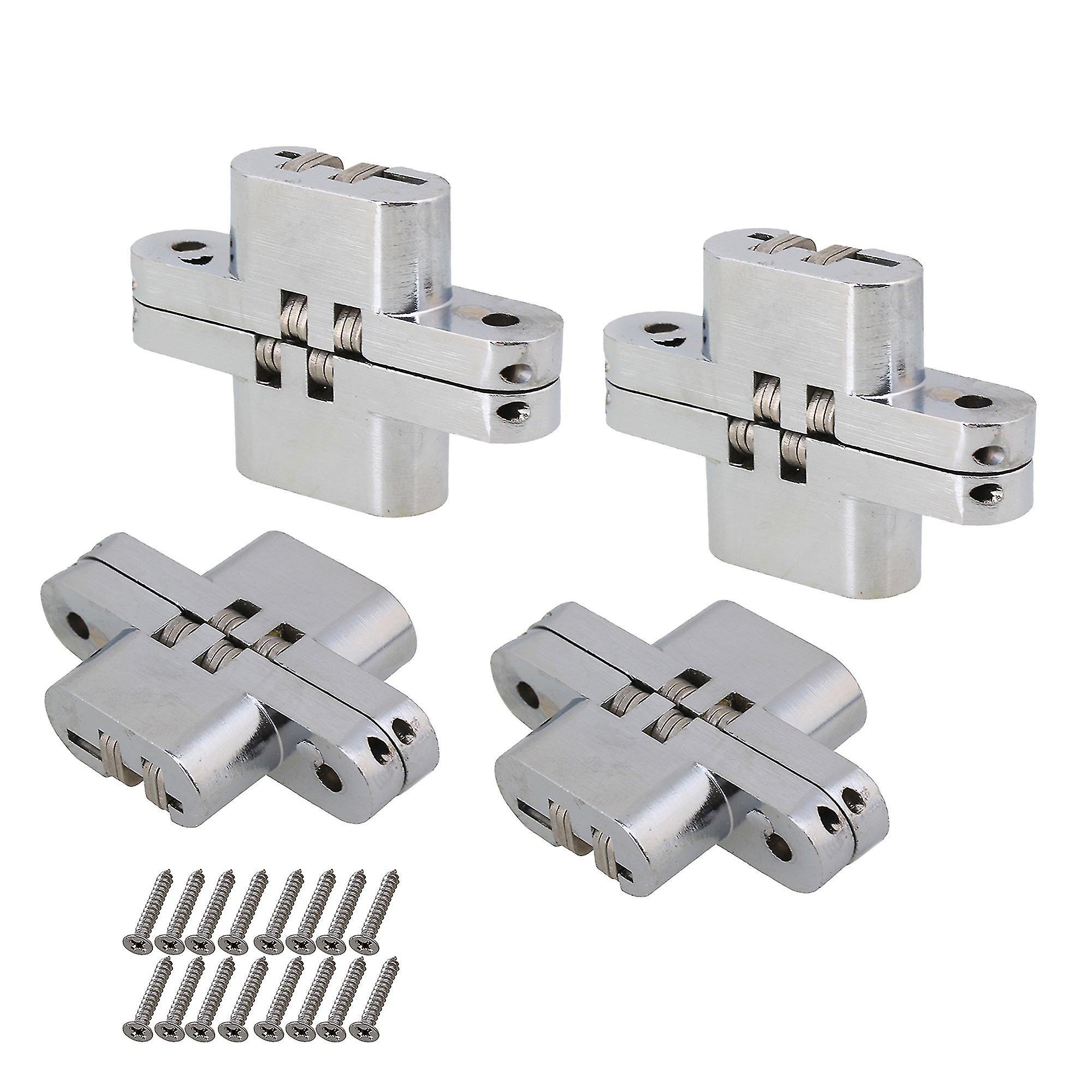Hinges 4pcs 05 Counters Hidden Cross Concealed Invisible Hinges Size 2 Silver