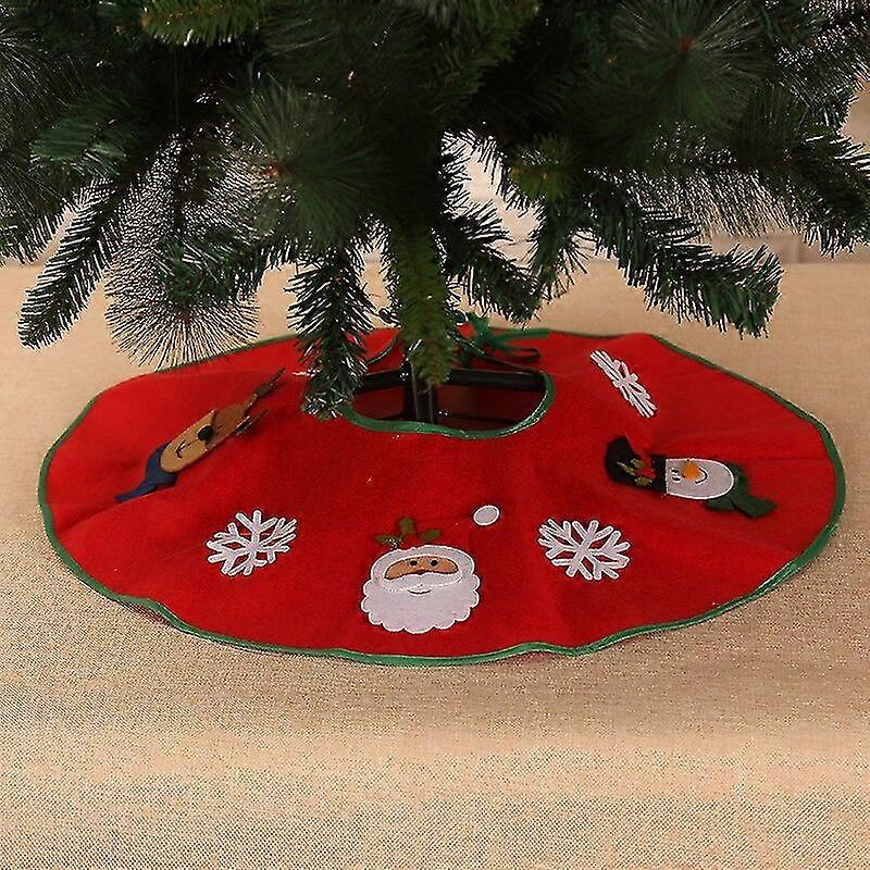1pcs Christmas Stickers Tree Skirt 60cm Santa Claus Applique Tree Apron Merry Christmas Home Decorations New Year Gifts 2023