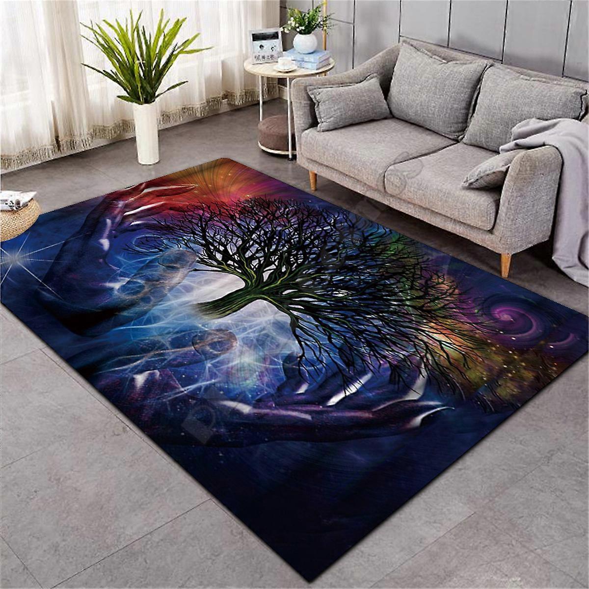 Bee Flowers Covor pentru camera de zi Doormat Flanel Print Dormitor Non-Slip Floor Covor