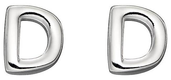 Beginnings D Initial Stud Earrings - Silver