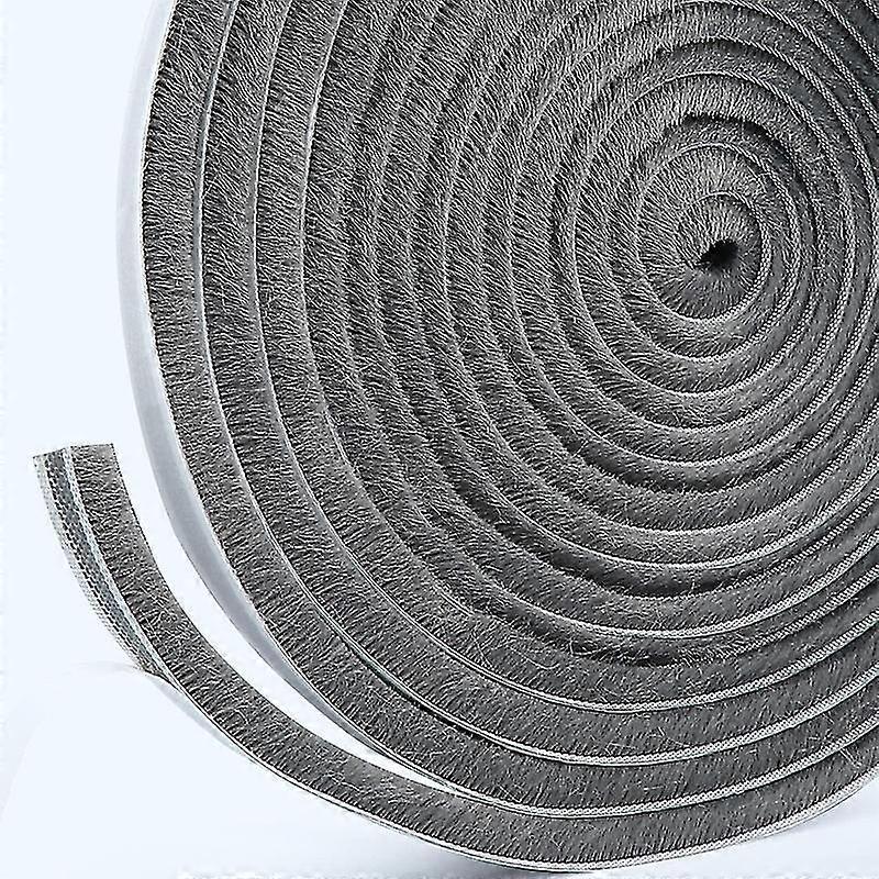 5m x15 mm - Joint brosse adhésif pour porte coulissante GRIS, bande de brosse anti-poussière
