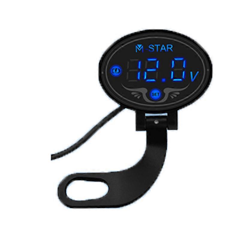 LED Display Digital Voltmeter Waterproof Motorcycle Voltage Meter DC 9V-24V Volt Meter Voltage Alarm Motorcycle Parts~31837