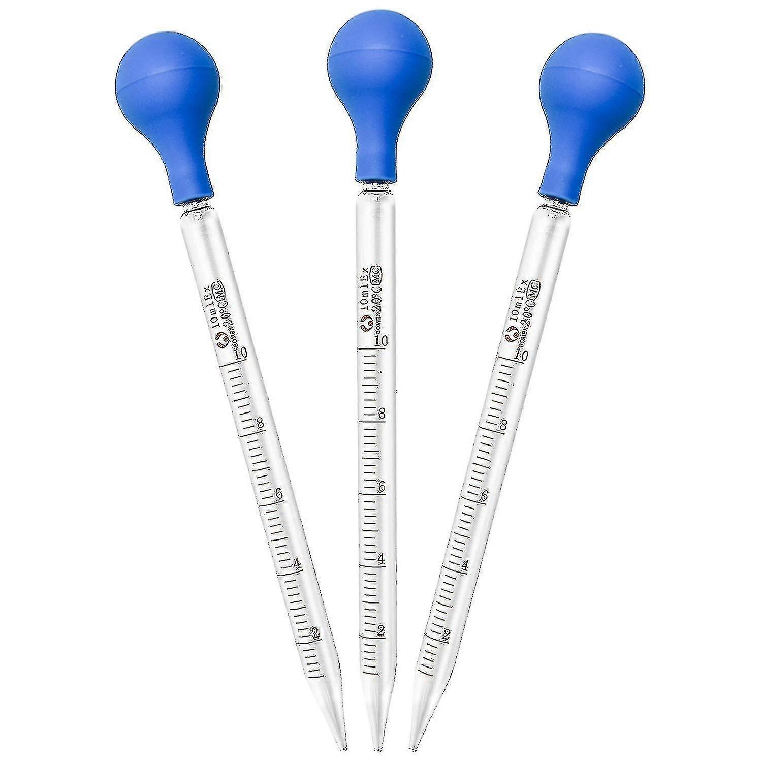 3 قطع 10 مل ماصات زجاجية ، للصيدلة ، العطور ، المختبر ، المستشفى ، الكيمياء