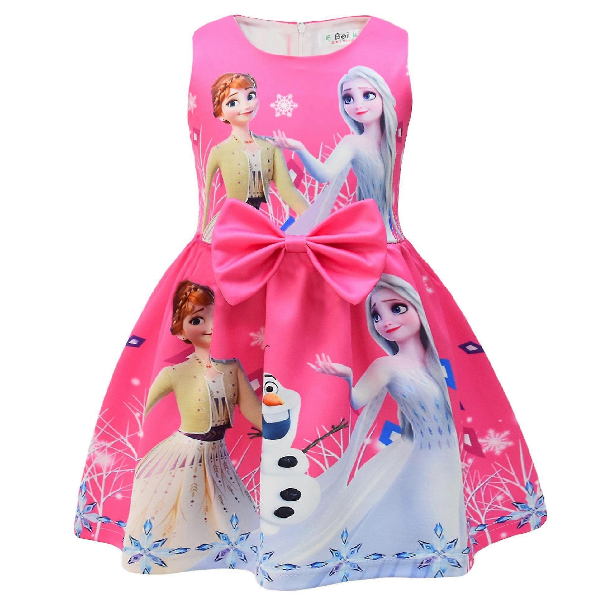 2023 nouveau numéro cm imprimé Mickey Mouse filles robe filles noeud robe