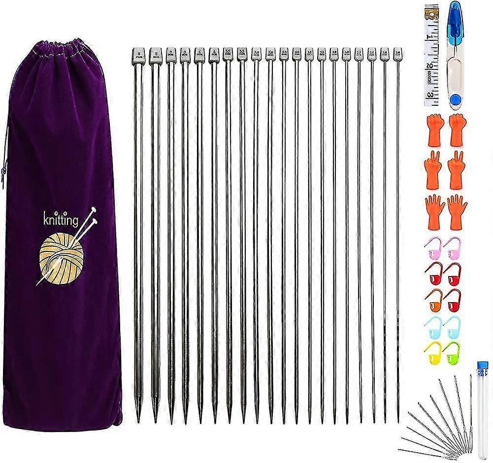 织针套装。不锈钢织针，带收纳袋。