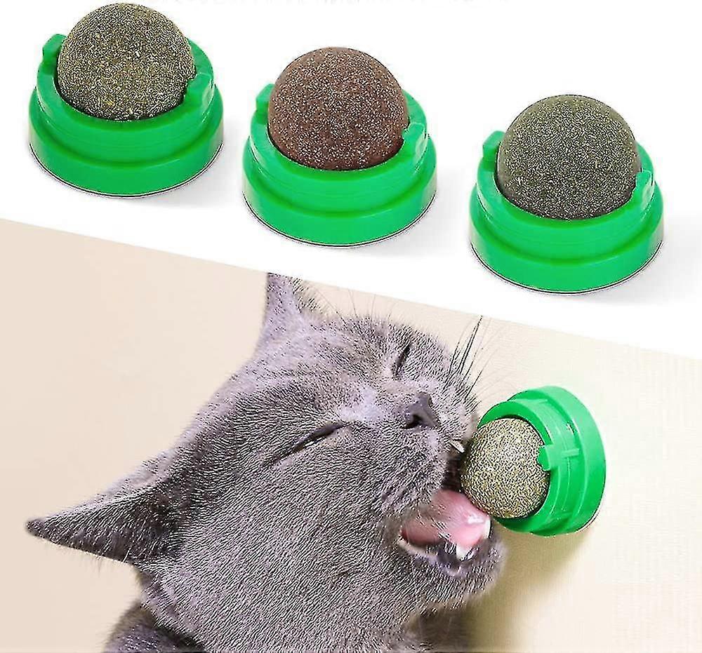 (Y)3 Silvervine Catnip Balls Edible Kitty Toys For Cats Lick Safe Healthy Kitten Chew Toys