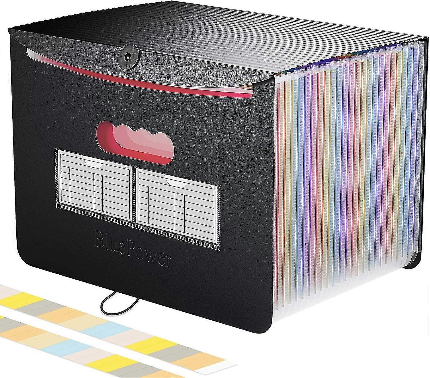 Accordeon A4 Sorter 24 Compartments With Lid, Administrative Paper Storage, Document Range Sorter Bellows Pocket, Organizer Suitcase