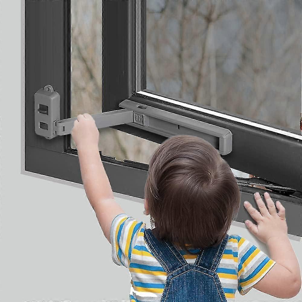 Childproof Window Lock, Window Restrictor, Easy To Install And Use, 3m Vhb Adhesive, No Tools Or Dri