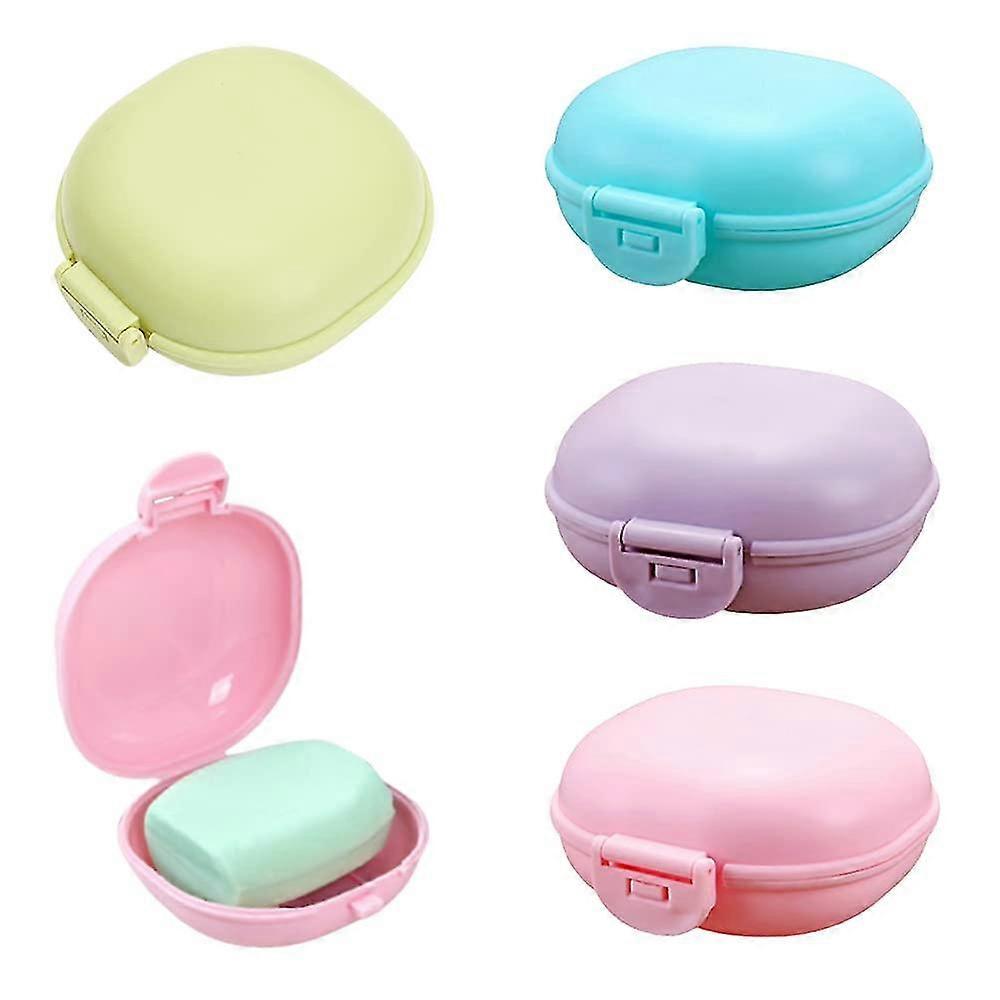 Travel Soap Box 4 Pieces, Portable Soap Container Case With Sealed Lid Waterproof (4 Color)-WG