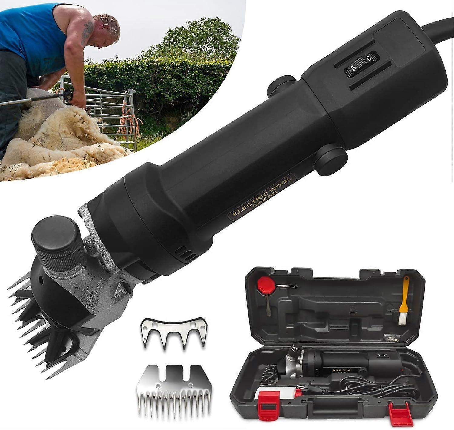 Electric Sheep Clipper 1000W, Machine Sheep Clipper with 6 Adjustable Speeds, Professional Shearing Machine for Sheep Wool Goat Animals (Black)