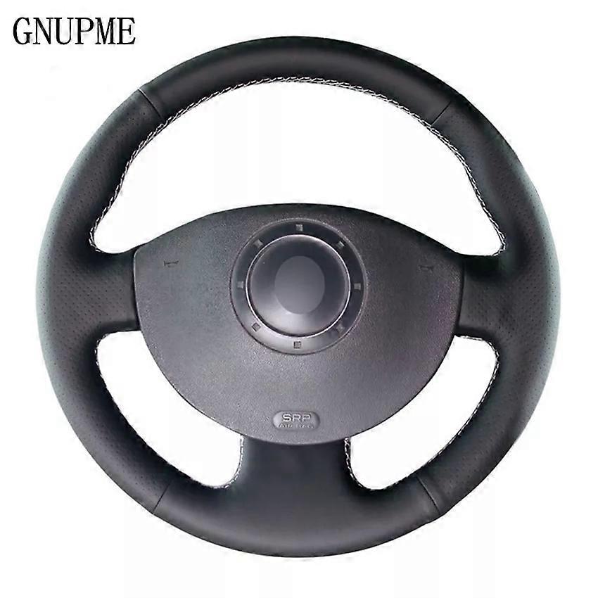Black Artificial Leather Hand-stitched Car Steering Wheel Cover for Renault Megane 2 2003-2008 Kangoo 2008 Scenic 2 2003-2009