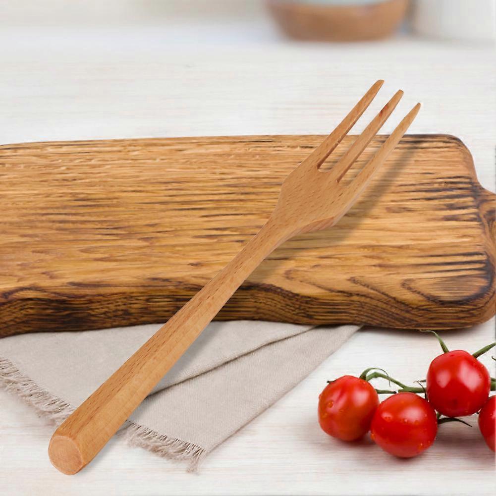 Wooden Dessert Fork and Spoon Set - Natural Kitchen Utensil Tableware
