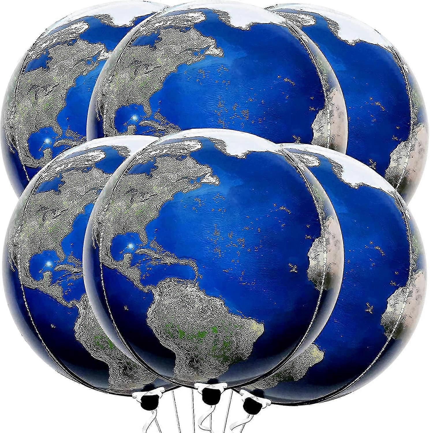 22 Inch Globe Balloons 6pcs,travel Theme Party Decorations Map Balloon