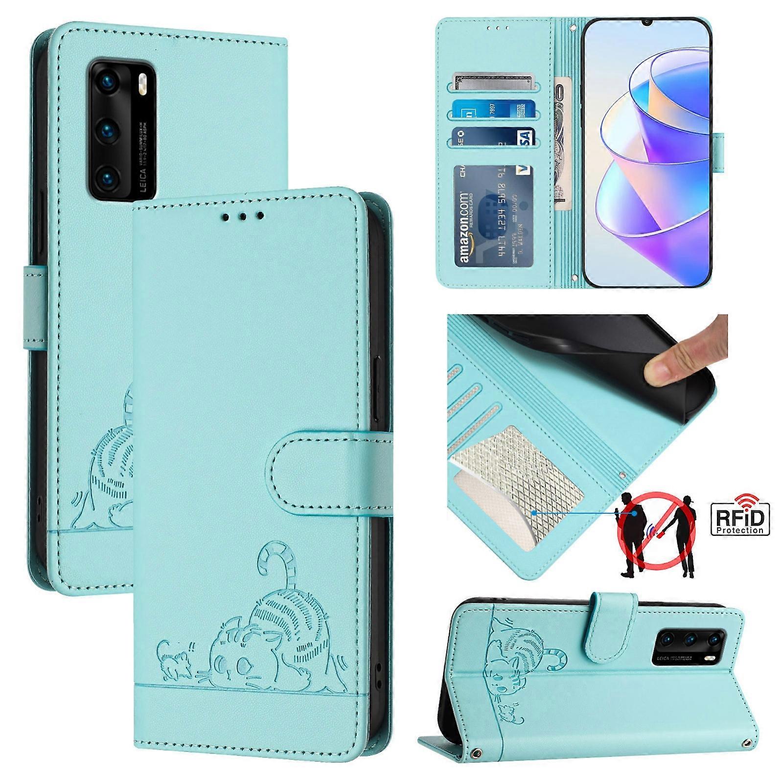 Cat Rat Embossed RFID Case For Huawei P40