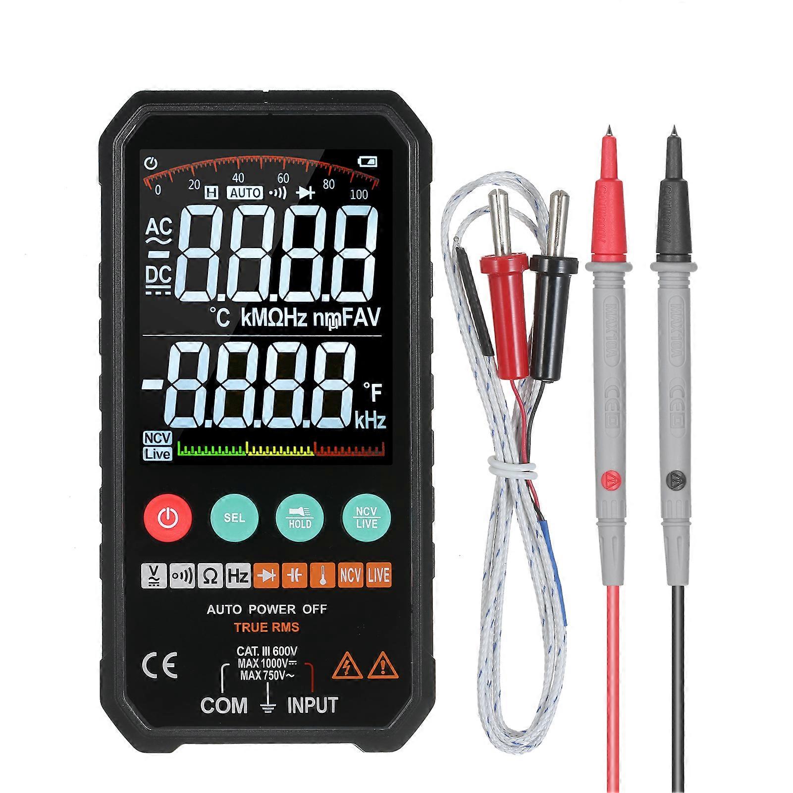 Mastfuyi  FY107C 3.3-inch LCD Digital Multimeter 6000 Counts True RMS Meter Measure AC/DC Voltage Resistance Multimeter