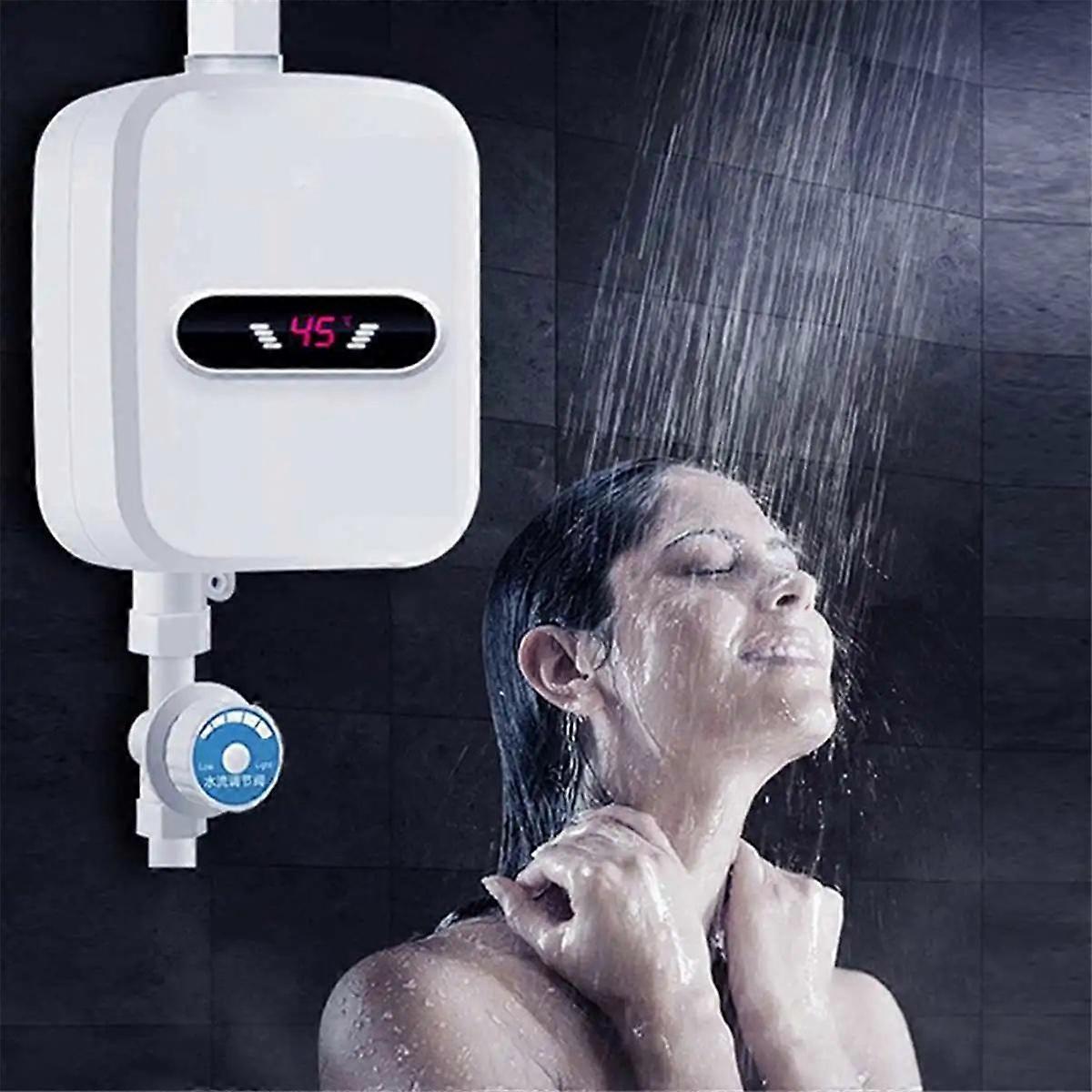 Instant Water Heater Shower Bathroom Faucet Plug Hot Water Heater 3500W Digital Display for Country House AU Plug