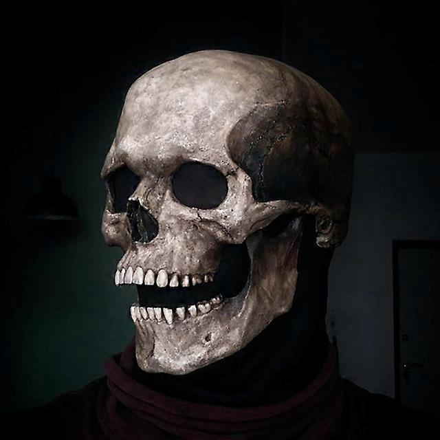 Halloween-Maske Beweglicher Kiefer Vollkopf Totenkopf Maske Halloween-Dekoration Horror Gruselige Maske Cosplay Party Dekor 2023Totenkopf Helm
