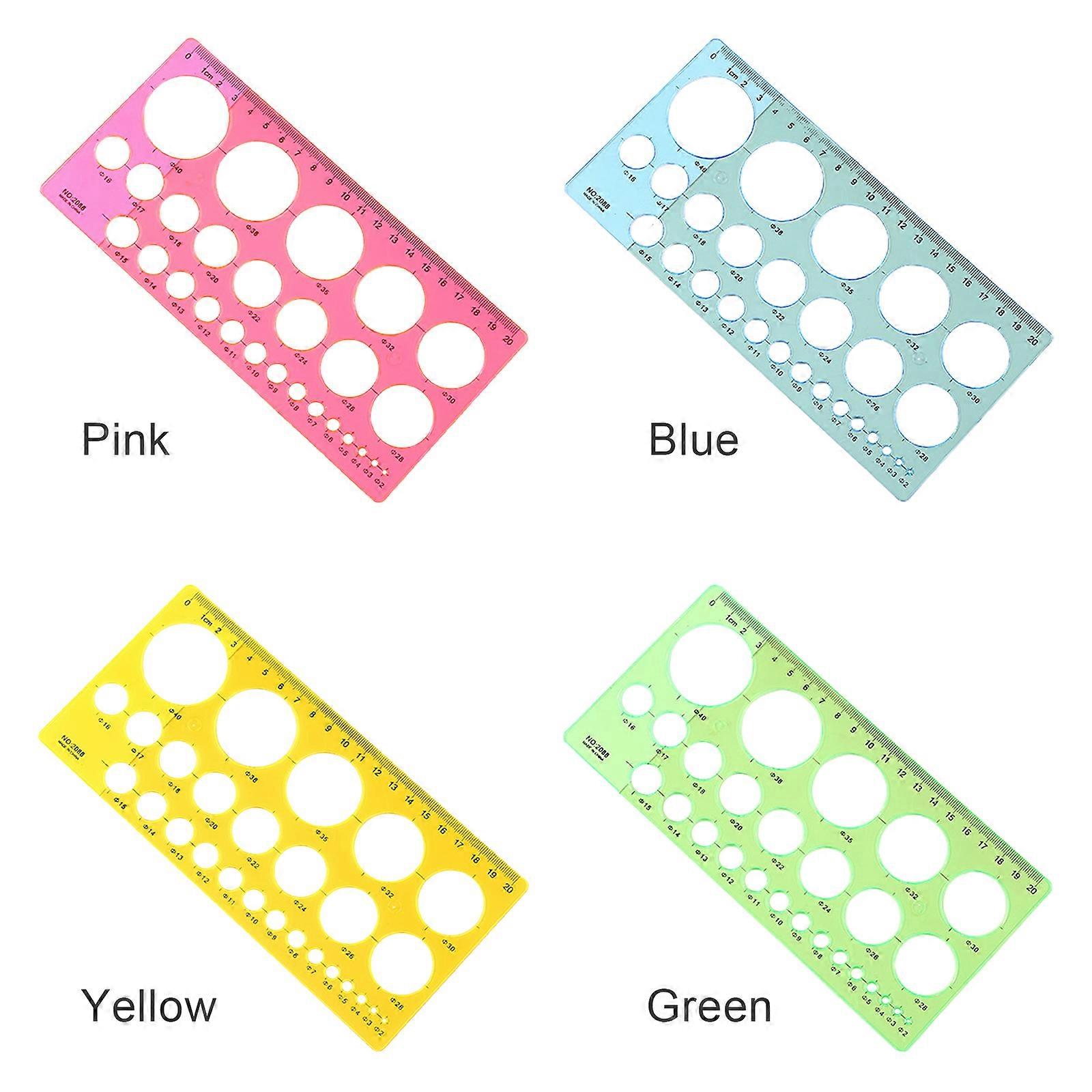 SMGDA 9-Piece Geometric Drawing Template Set – Transparent Green Plastic Rulers For Design & Studying