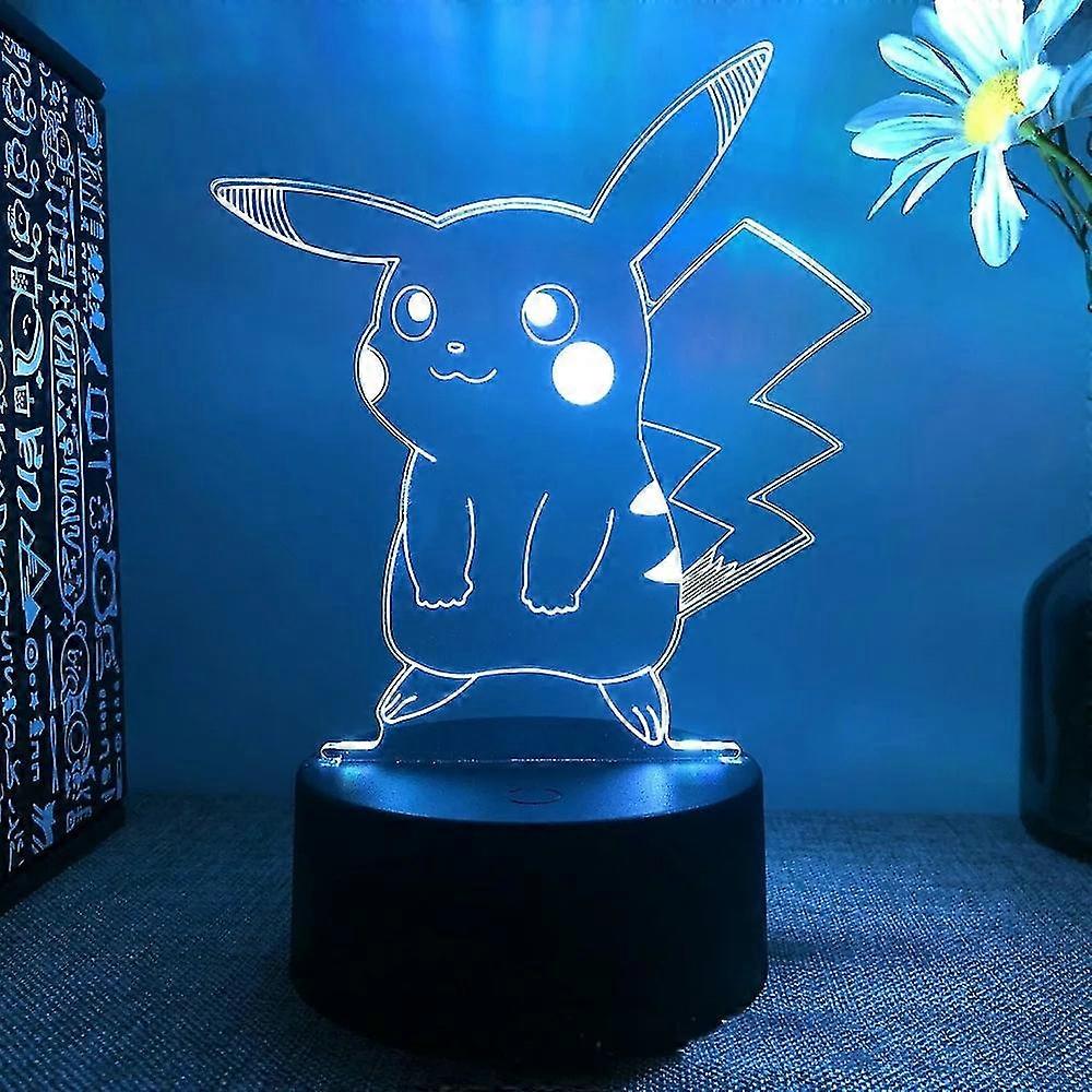 New Pikachu Charizard Anime Figures 3d Led Night Light Changing Model Action Lampara Collection Brinquedos Figm Wigslar