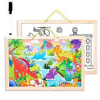 Popular Funny Wooden 3D Puzzles Montessori Game Toys Children Wood Card Buckle  Early Educational Dinosaur