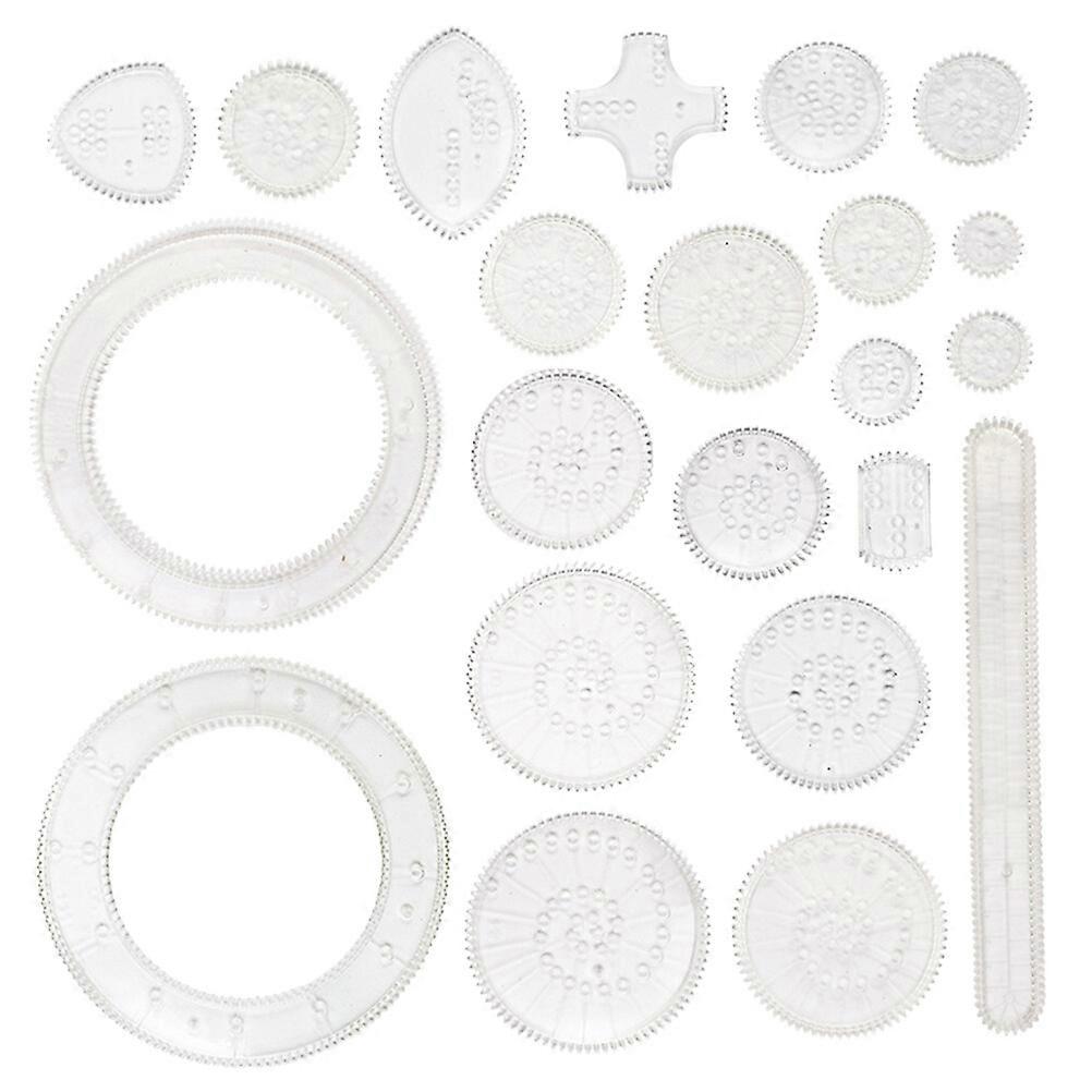 1 세트 22pcs 다기능 드로잉 키트 크리 에이 티브 드로잉 도구 (투명)