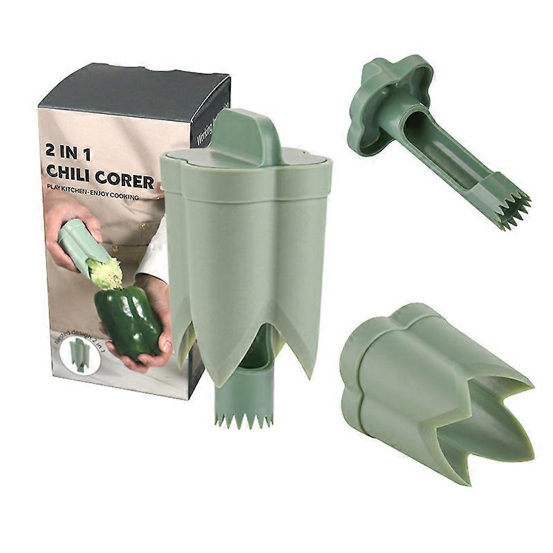 Pepper Seed Corer Remover, 2 in 1 Fruit Bell Pepper Corer Seed Remover Tool