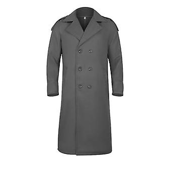 Men's Oversized Notched Long Wool Blend Trench Coat Single