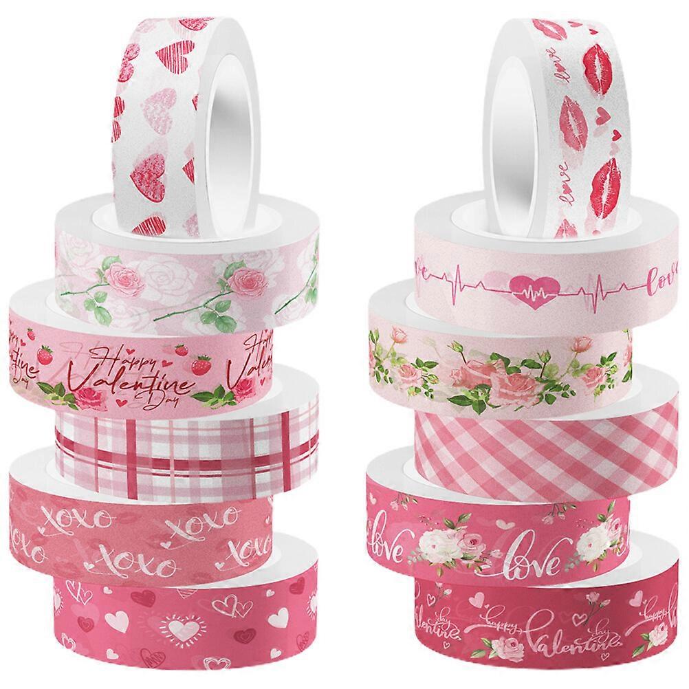 12 Rolls of Delicate Washi Tapes Cuttable Washi Tapes Valentine's Day Washi Tapes
