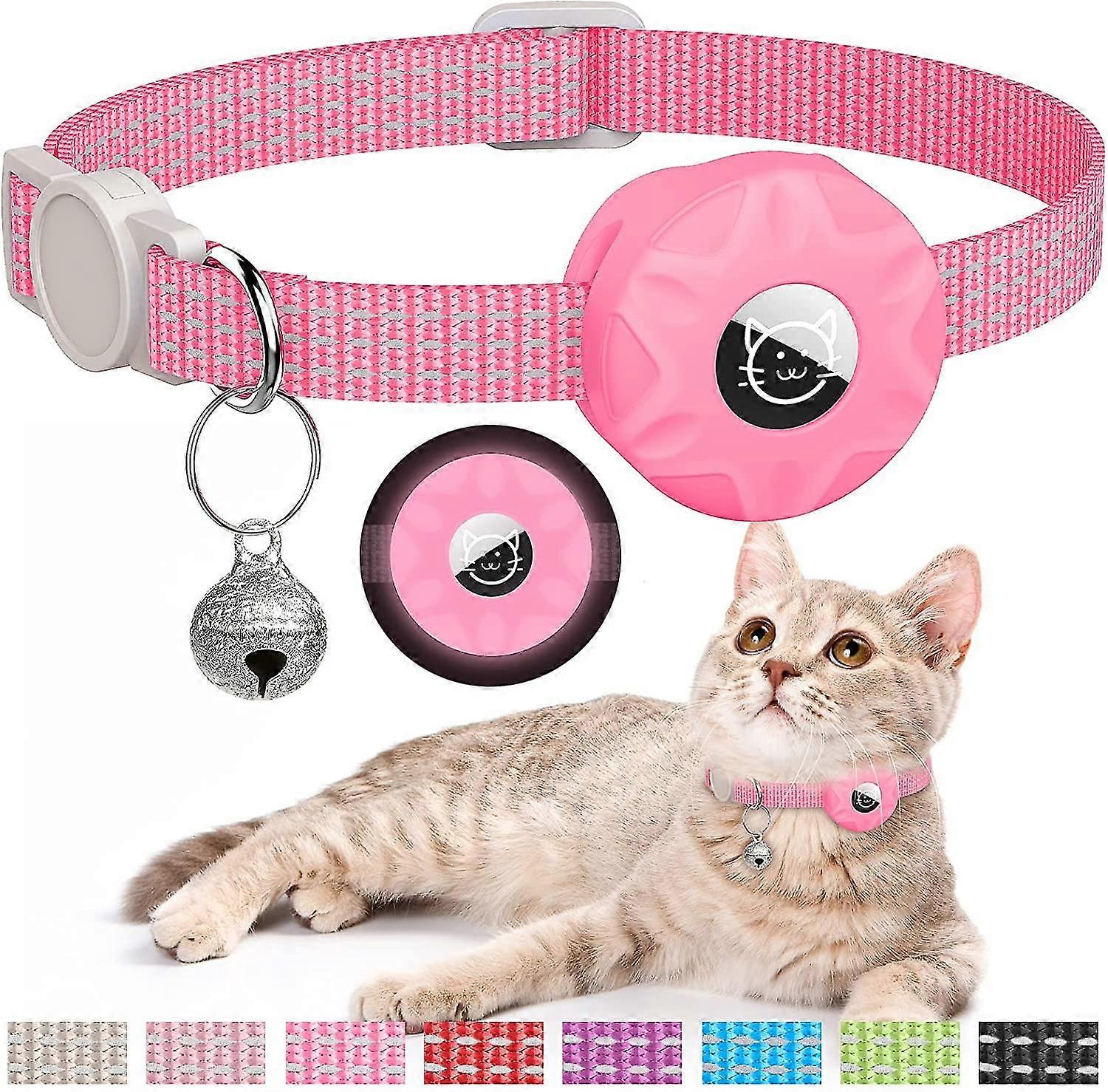 Cat Collar Compatible With Air Tag, Reflective Kitten Collar Breakaway Air Tag Cat Collar-MXBC