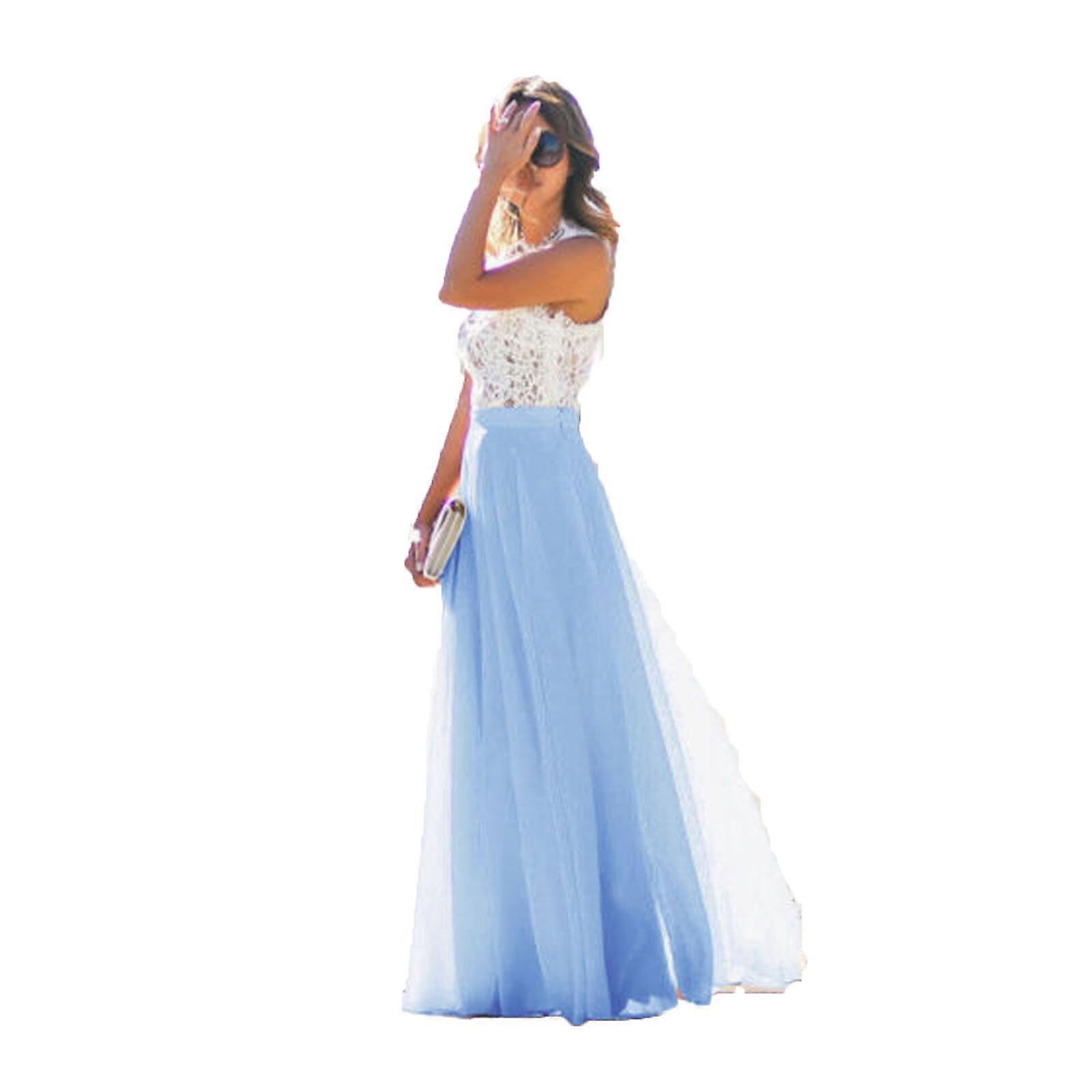 Großer Preisverfall 2023 Neues langes Spitzenchiffonkleid, lässiges Partykleid, Spitzendating-Kleid, Sommerstrandkleid, S-XXL
