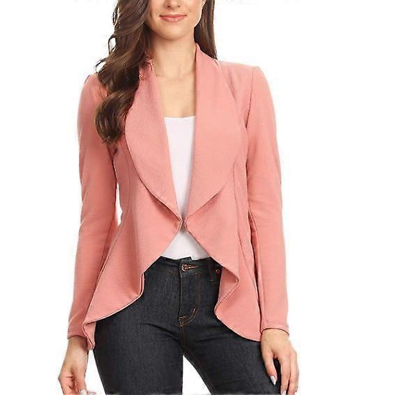 Women's Long Sleeve Classic Draped Open Front Lightweight Blazer