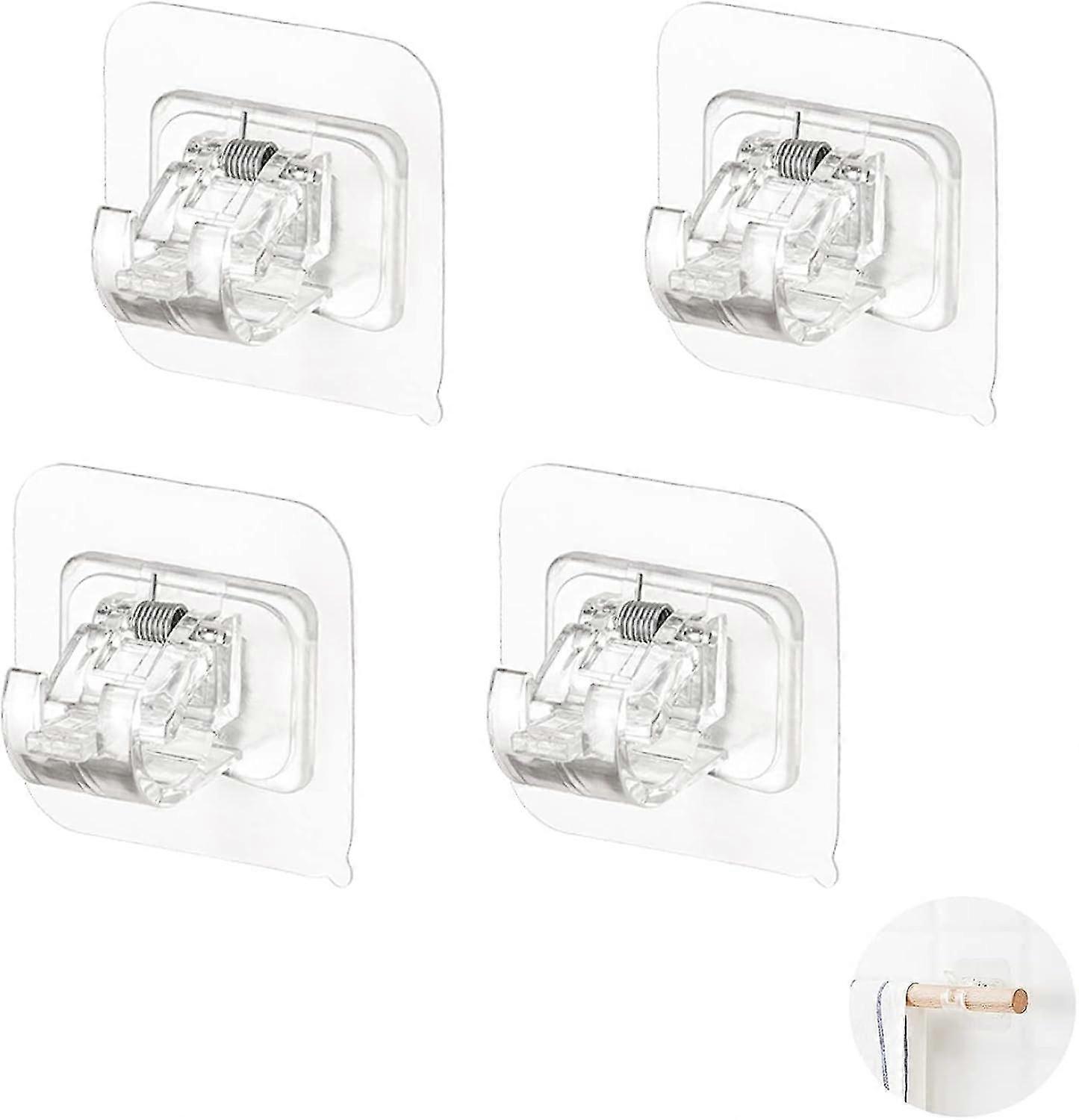 Set 4 Suporti Pentru Perdea, Plastic,transparent