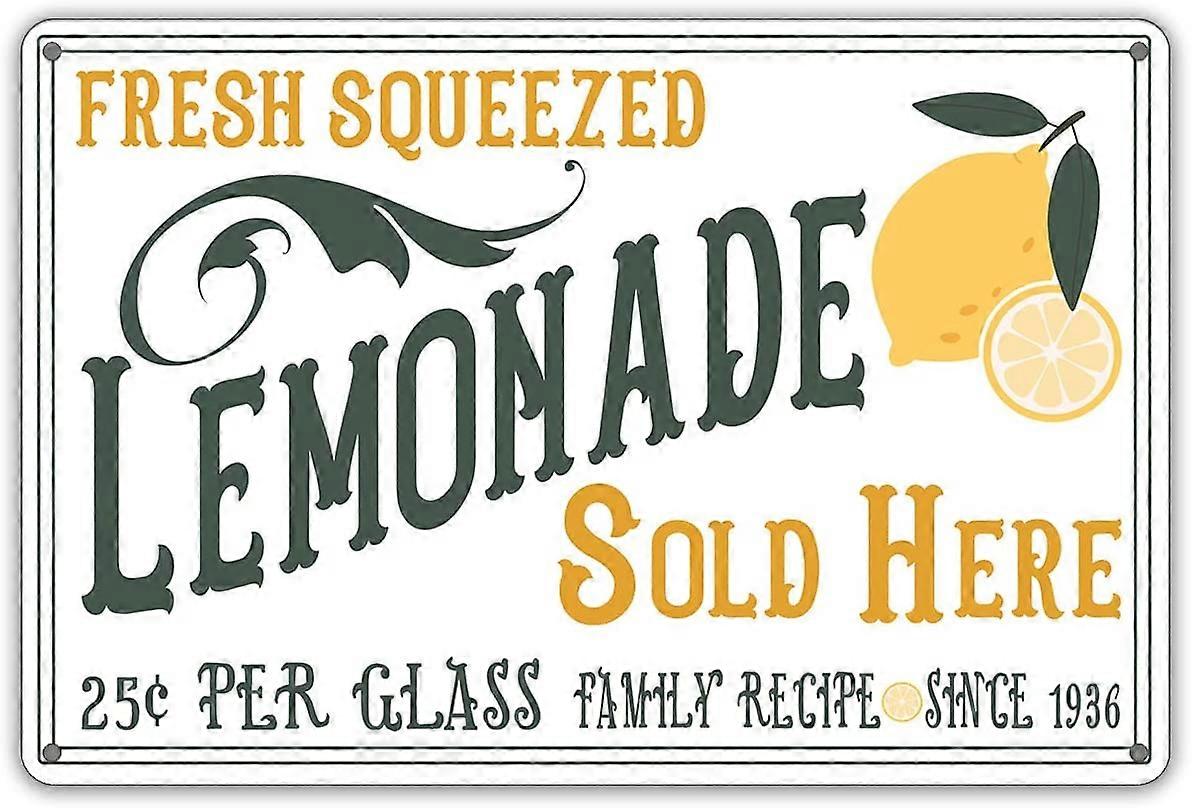 面白い新鮮な絞りレモネードメタルブリキサイン壁の装飾家の装飾ギフトのためのヴィンテージサイン