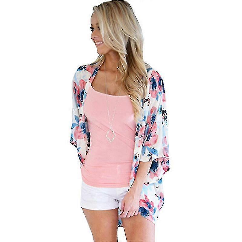 المرأة الأزهار كيمونو كارديغان قمم شال تغطية سترة