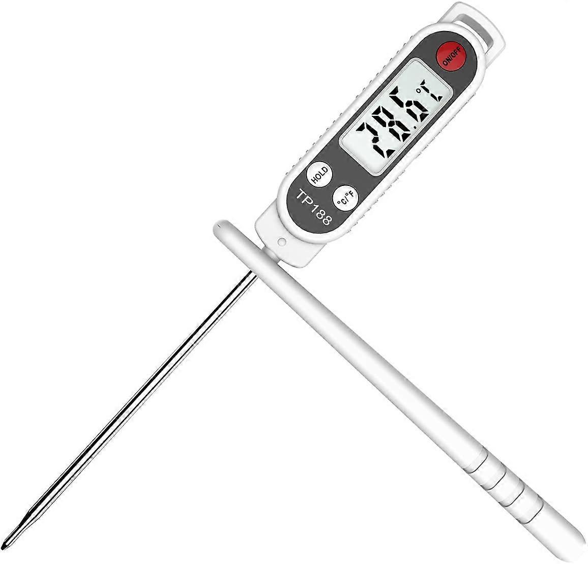 Madlavningstermometer, digitalt køkkentermometer, madtermometer, 4,7-tommer sonde i rustfrit stål