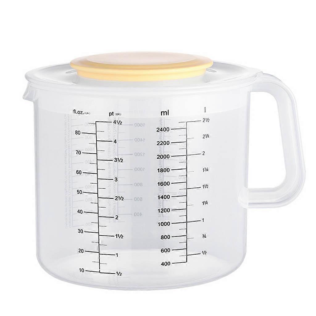 2.5L Baking Measuring Cup Scale Mixing Bowl with Lid Transparent Home Mixing Cup