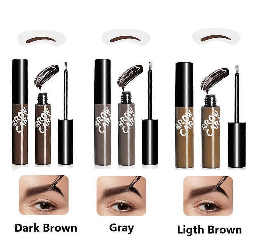3PCS Brow Tattoo Peel Off Tint - Eyebrow Gel Tint with Eyebrow Stencils Long-Lasting Waterproof Makeup, Eye Brow Gels Create Full Voluminous Brows for