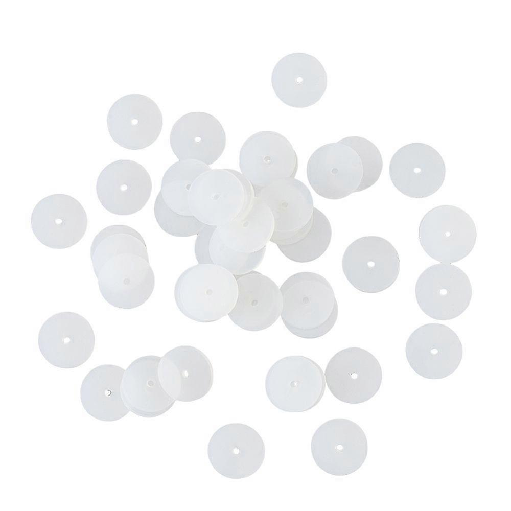 200Pcs Silicone Ear Nuts Flat Round Clear 7x1mm Hole: 1mm