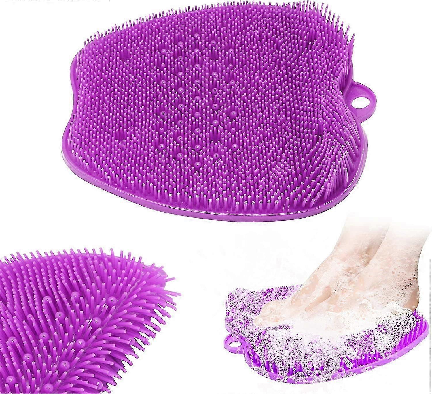 シャワーフットスクラバーマッサージャークリーナー、ウォッシュフットバスマッサージクッションバスルームサクションカップシリコン滑り止めマッサージパッド-足の循環とRを改善します