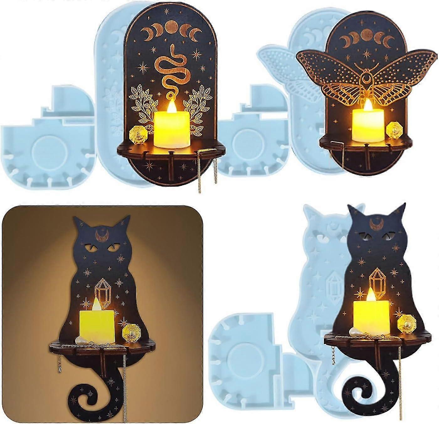 3pcs Silicone Resin Molds, Hanging Storage Rack Epoxy Resin Molds Sconce Silicone Molds