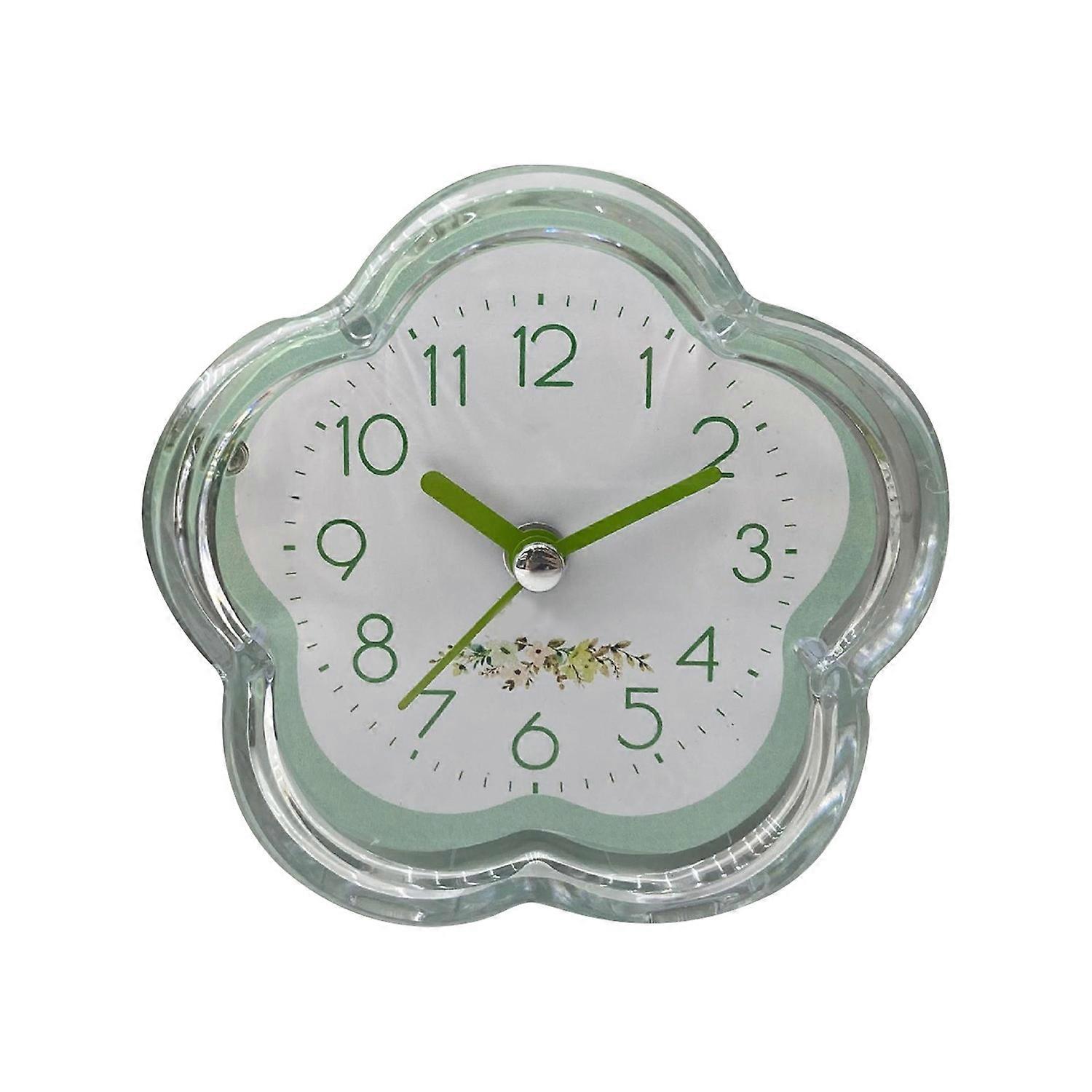 Cute Alarm Clock Flower Shape Quiet Low Noise Transparent Small Alarm Clock for Living Room Bedroom 