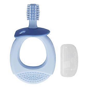 Baby Training Tandenborstel Veilig Zacht Siliconen 360 ° Borstel Haar Afneembare Baby TandenborstelBlauw